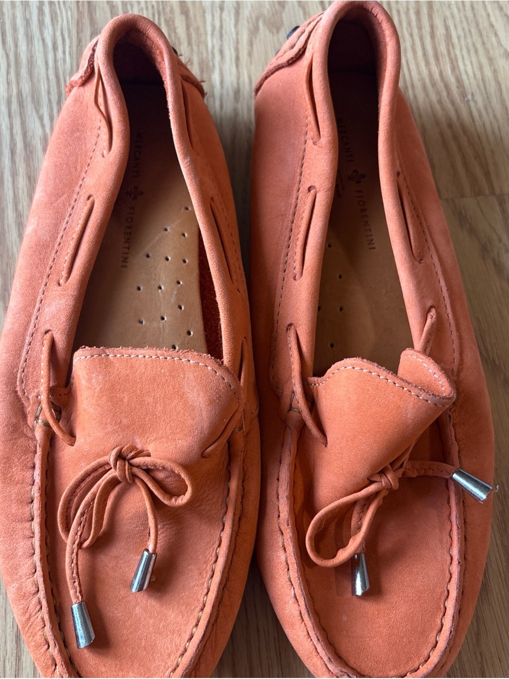 Mercanti Fiorentini Orange Suede Loafers